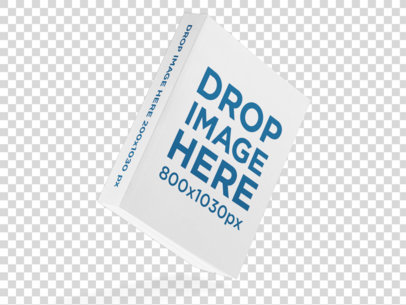 Angled Floating Big Paperback Book Mockup Over a Transparent Surface