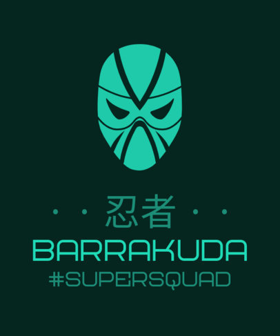 Illustrated T-Shirt Design Creator with a Japanese Superhero Mask Graphic