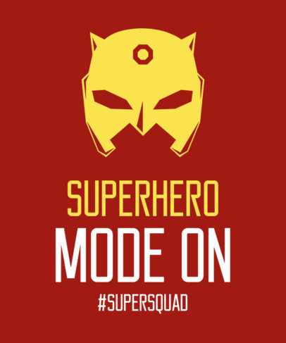 T-Shirt Design Template with a Superhero Mask Graphic