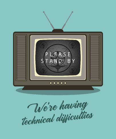 T-Shirt Design Creator Featuring an Illustration of an Old TV