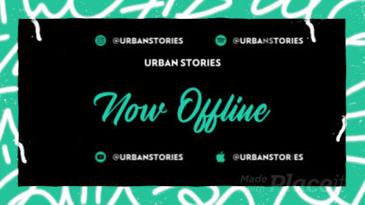 Twitch Offline Screen Video Template Featuring Animated Graffiti Graphics