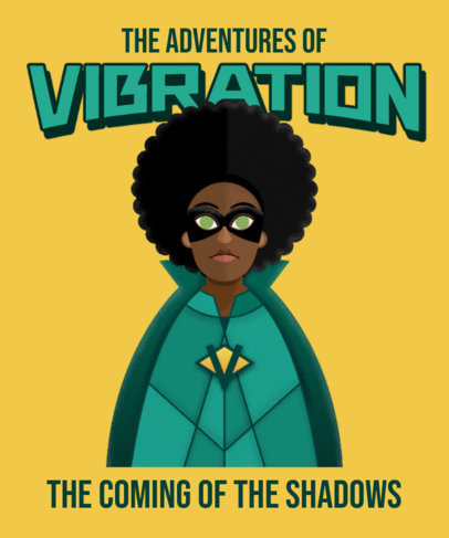 Illustrated T-Shirt Design Creator Featuring a Super Woman