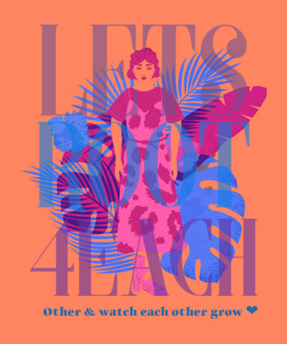 Cool T-Shirt Design Creator with a Colorful Illustration of a Woman and a Quote