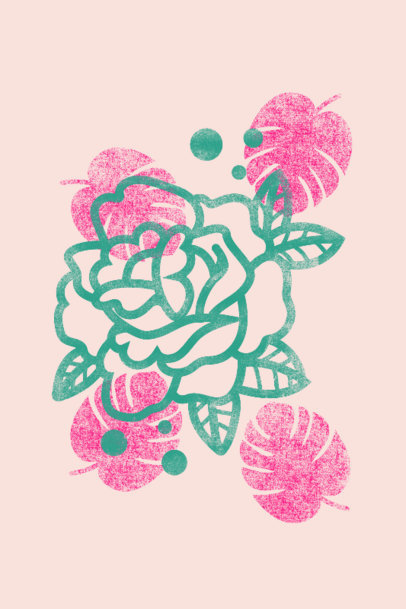 Art Print Generator Featuring a Rose Clipart 