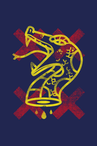 Art Print Design Maker Featuring a Snake Illustration 