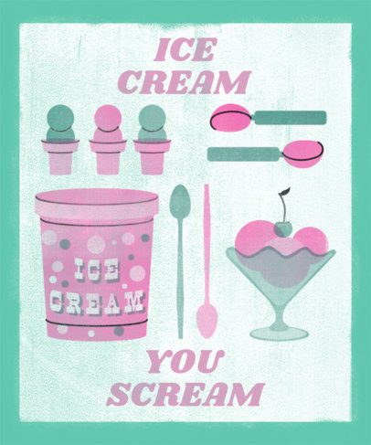 Illustrated T-Shirt Design Generator with Ice Cream Graphics