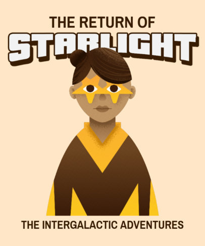 T-Shirt Design Maker Featuring a Female Hero Illustration