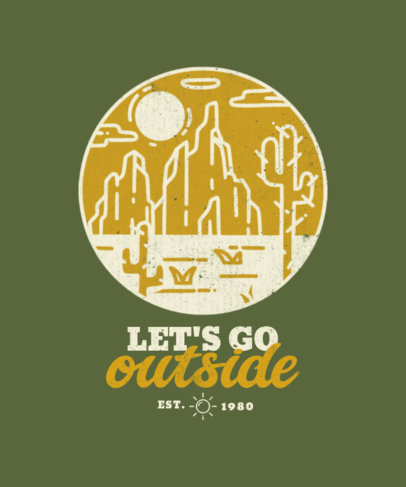 Adventure-Themed T-Shirt Design Maker Featuring an Illustration of the Desert