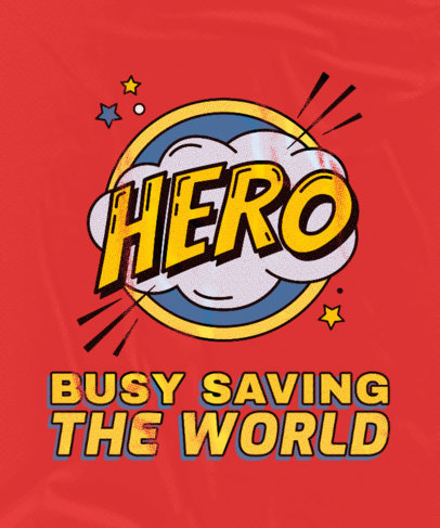 Superhero-Themed T-Shirt Design Maker with a Cool Quote