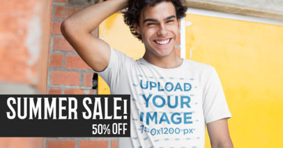 Facebook Ad - Smiling Guy Yellow Wall