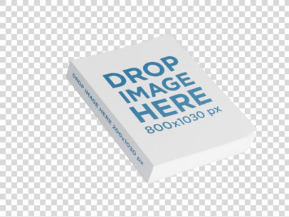 Paperback Angled Book Template Floating on a Transparent Room a15676