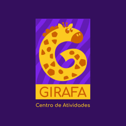 Logo Maker for a Kids' Activity Center Featuring a Giraffe Clipart 