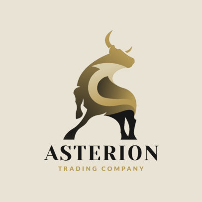 Logo Maker for a Trading Company with an Elegant Bull Graphic