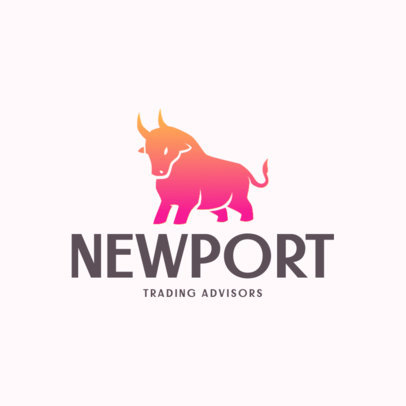 Logo Template for Trading Consultants Featuring a Bull Graphic 4109d