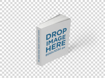 Mockup of a Thick Paperback Book Standing on a Transparent Surface a15677