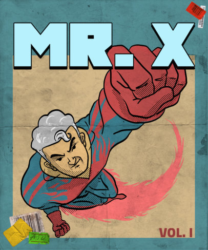 Illustrated T-Shirt Design Creator Featuring an Original Mighty Hero 3465g