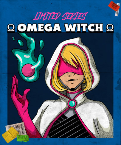 T-Shirt Design Maker with a Graphic of Mystical Superhero Girl 3465f