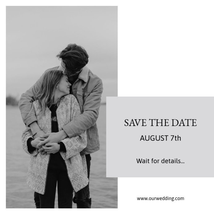 Placeit - Instagram Post Design Template for a Wedding Date Announcement
