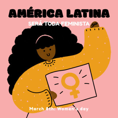 Illustrated Instagram Post Template for International Women's Day 