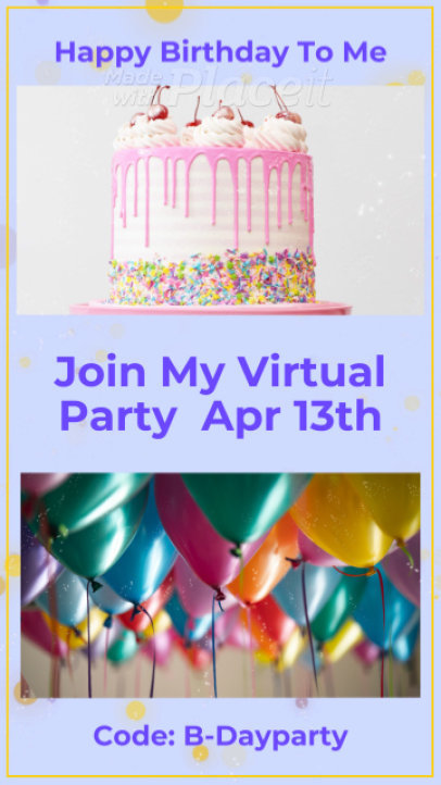 Instagram Story Video Maker for an Online Birthday Party Invitation