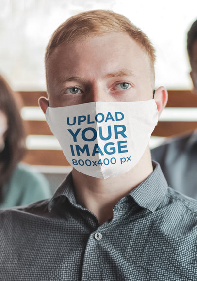 Face Mask Mockup Featuring an Attentive Man m2732-r-el2
