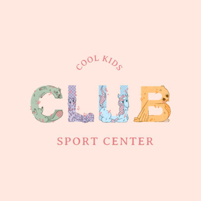 Logo Template for a Kids Sports Club with Illustrated Animal Letters