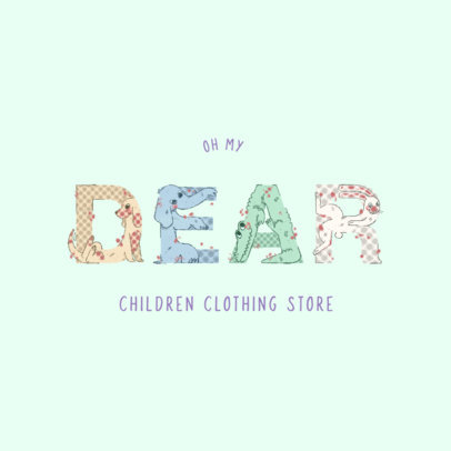 Kids Clothing Store Logo Generator with Colorful Animal Letters