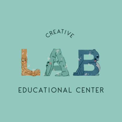 Logo Generator for a Kindergarten Featuring Animal-Shaped Typography