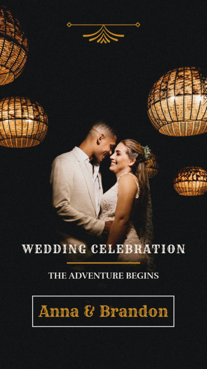 Instagram Story Template Featuring a Wedding Celebration Picture