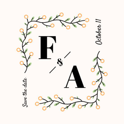 Wedding Logo Maker Featuring a Floral Frame 