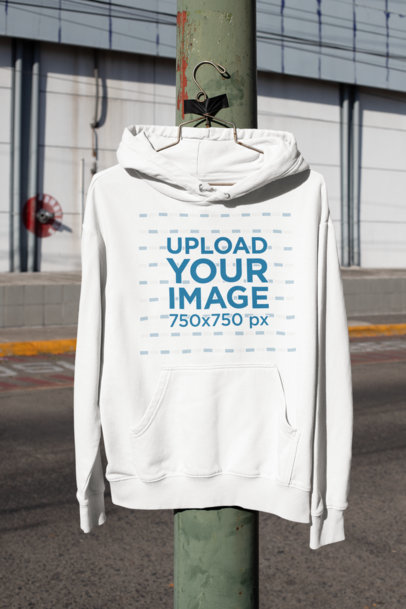 Mockup Featuring a Hoodie Hanging From a Light Pole m457