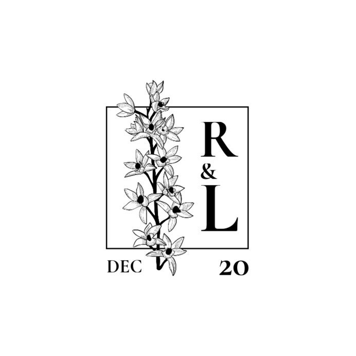 Logo Maker for Wedding Monograms Featuring Blossom Illustrations