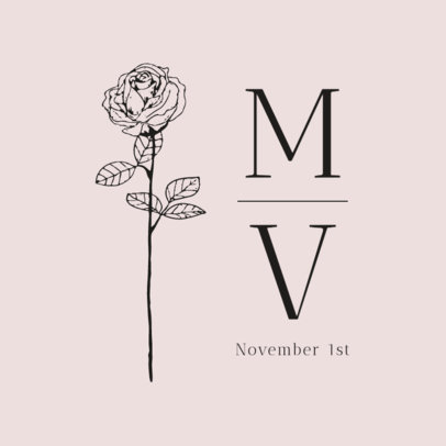 Wedding-Themed Logo Maker Featuring a Rose Clipart 