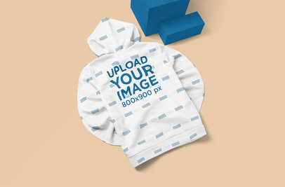 Back View Mockup of a Sublimated Hoodie on a Customizable Surface 5114-el1