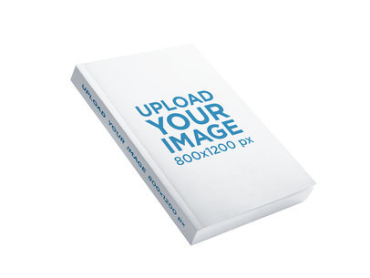 Mockup of a Book Template Floating Over a Transparent Background