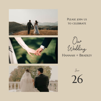 Wedding-Themed Instagram Post Design Template for Engaged Couples 