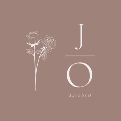 Classy Logo Generator for Weddings Featuring Engraved Flowers 