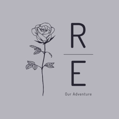 Classy Logo Generator for Weddings Featuring Engraved Flowers 