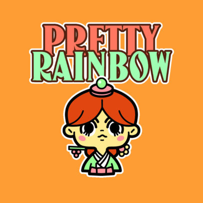 Online Logo Maker for a Kids Apparel Store with a Kawaii Cartoon