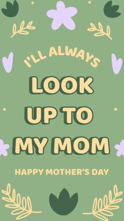 Mother's Day Instagram Story Generator Featuring Floral Doodles 
