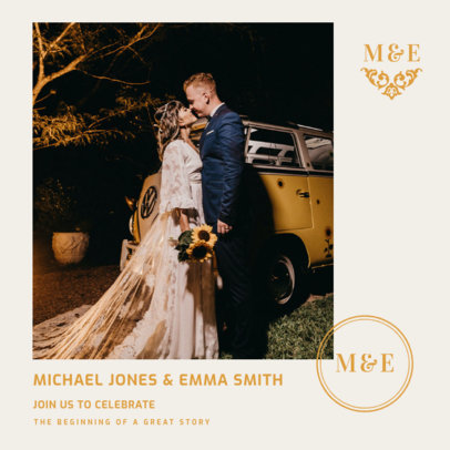 Instagram Post Design Template with an Elegant Wedding Announcement