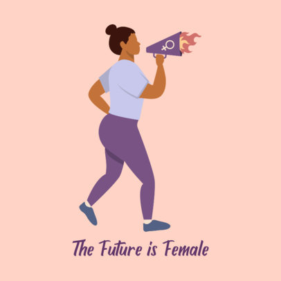 Instagram Post Maker with an Illustrated Female Protester