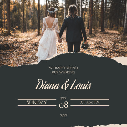 Instagram Post Maker for a Wedding Invitation Featuring a Picture of a Couple 