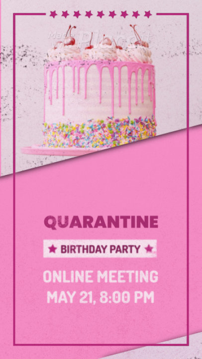 Instagram Story Video Maker Featuring Animated Star Graphics for a Birthday Message