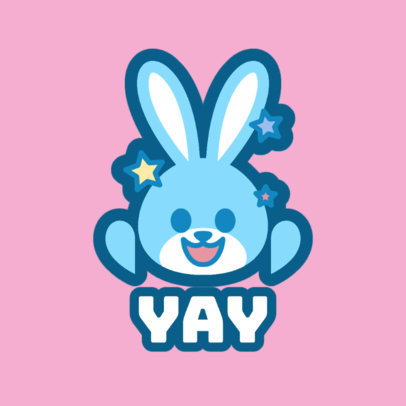 Twitch Emote Logo Maker with a Happy Bunny Graphic