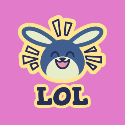 Twitch Emote Logo Template with a Funny Bunny Graphic
