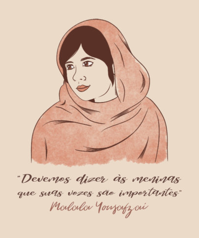 Illustrated T-Shirt Design Maker Featuring a Quote for Women's Day