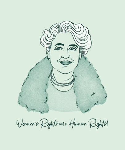 Illustrated T-Shirt Design Generator with an Inspiring Quote for Women's Day