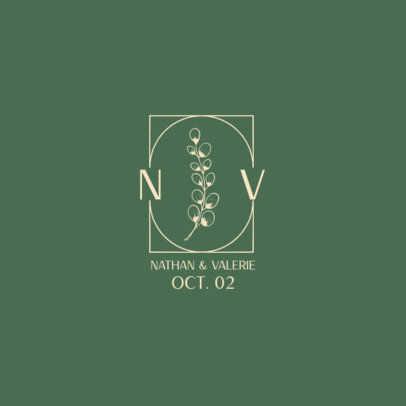 Logo Generator Featuring a Wedding Theme and Botanical Graphics