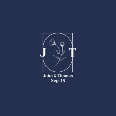 Wedding Logo Generator Featuring Botanical Illustrations